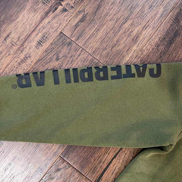 Boys CAT Green Hoodie Sweatshirt XXL with Black Logo - Picture 4 of 6